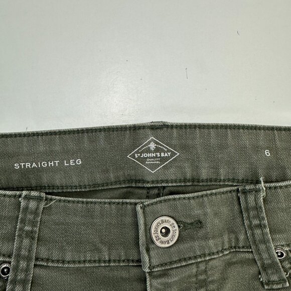 St. John's Bay Straight Leg Women's size 6 Green Denim Jeans - Picture 3 of 5